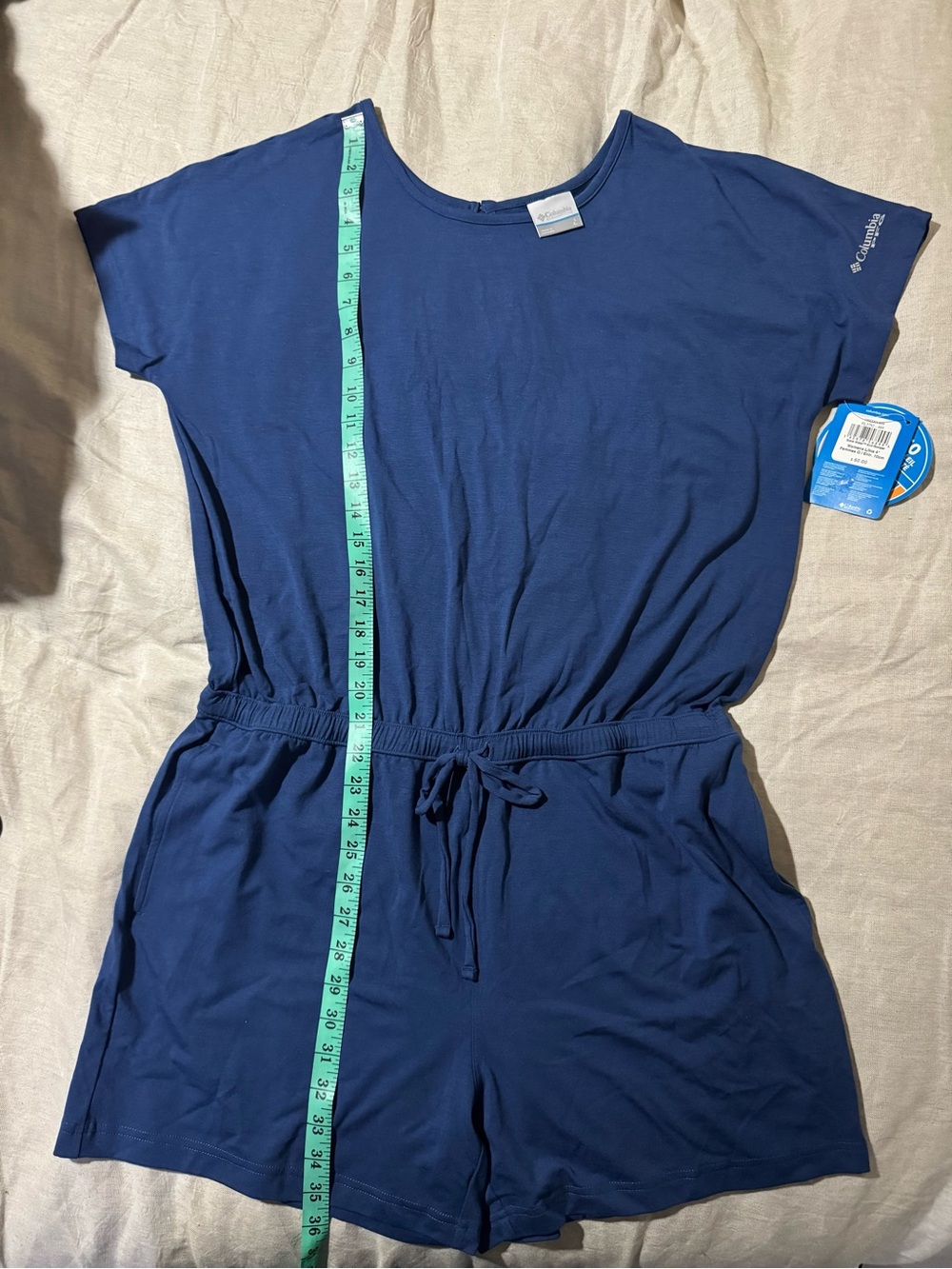 Columbia Navy Women’s One-Piece Romper with Drawstring Waist Size XL Nwt - Picture 3 of 9